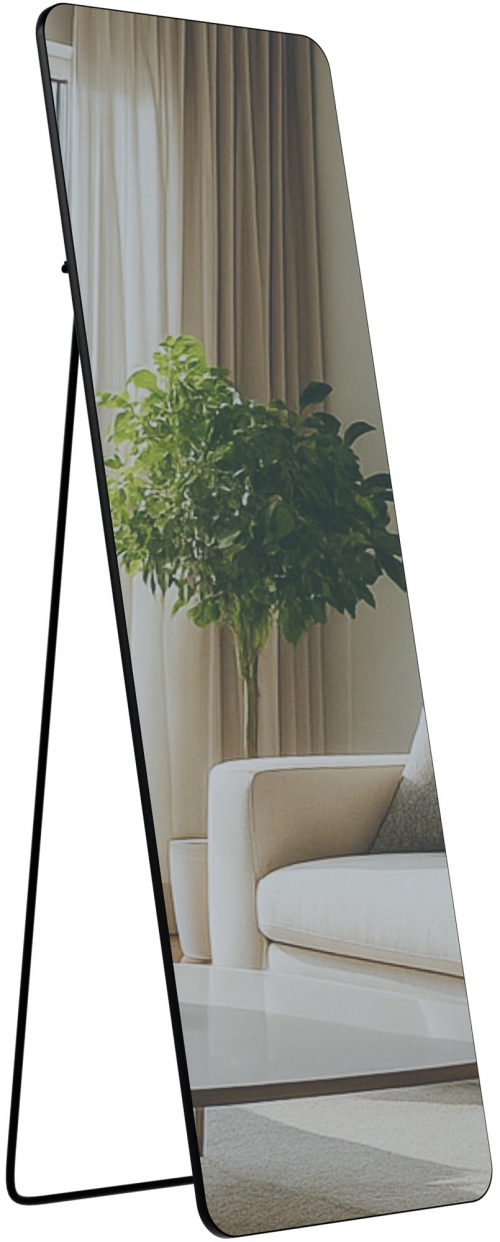 Zrcadlo Gurnee 150x50 cm - černé matné