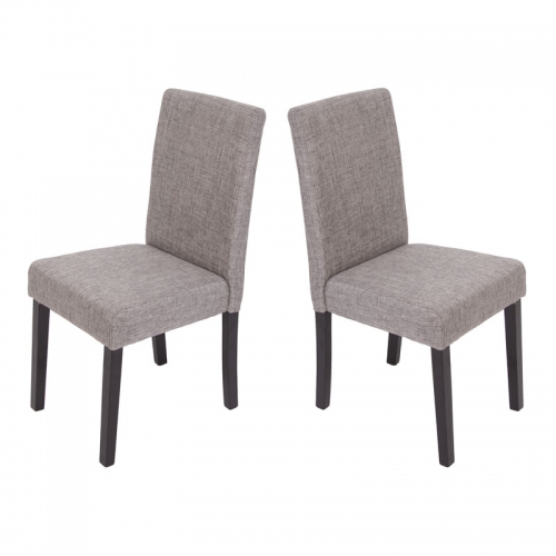 Jídelní židle Litta šedá látka (SET 2 ks) - Tmavě hnědá
