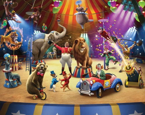 3D tapeta pro děti Walltastic - Cirkus 305 x 244 cm