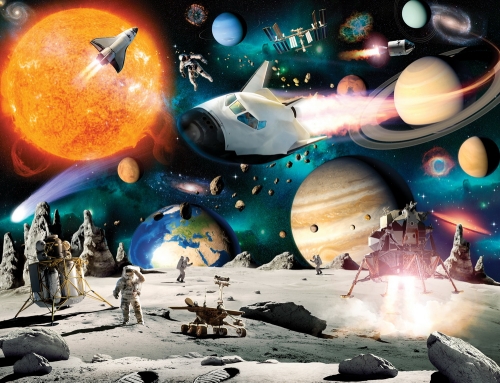 3D tapeta pro děti Walltastic - Space Adventure 305 x 244 cm