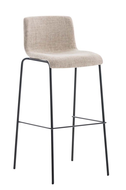 Barová židle Hoover ~ látka, kovové nohy černé - Krémová