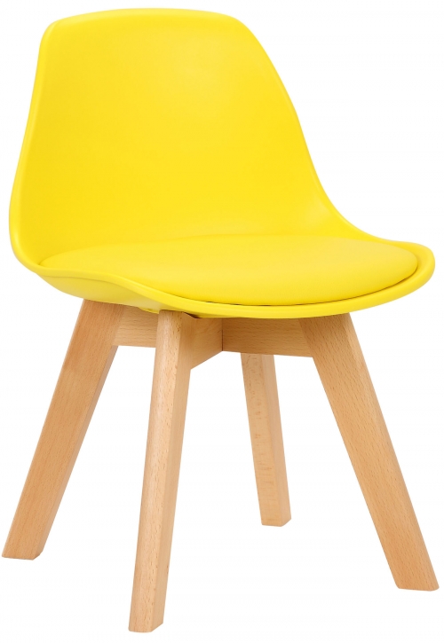 Dětská židle Lindi ~ plast, dřevěné nohy natura