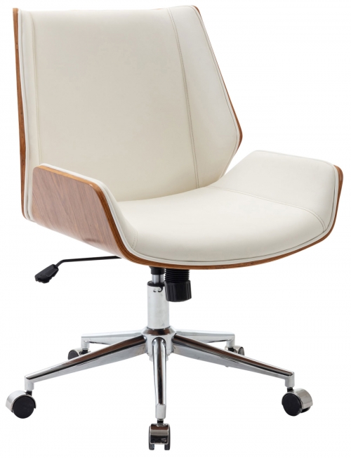 Kancelářská židle Zwolle ~ koženka, dřevo ořech