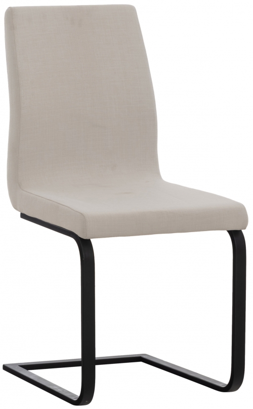Jídelní židle Belley ~ látka, kovové nohy černé - Bílá