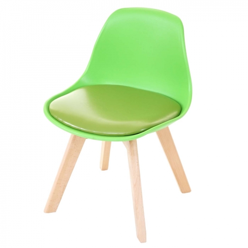 Dětská židle E81 (SET 2 ks) ~ plast, dřevěné nohy natura - Zelená