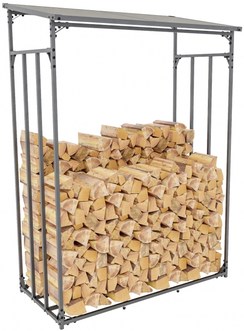 Přístřešek na palivové dřevo Ruston L ~ 130x70x185 cm, hliník