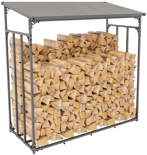 Přístřešek na palivové dřevo Ruston S ~ 143x70x145 cm, hliník