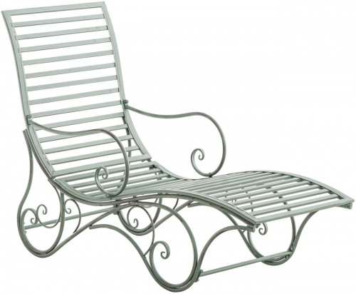 Kovové zahradní lehátko Amiens - Zelená antik