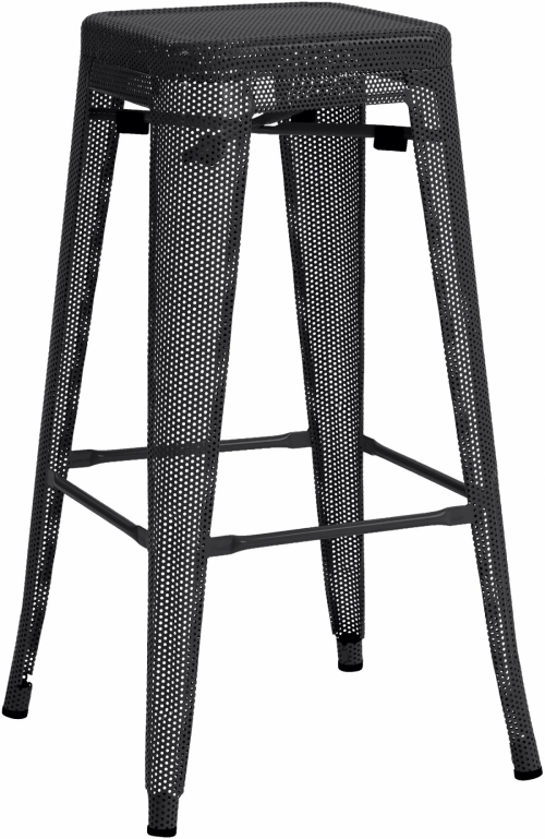 Kovová barová židle Fletcher  - Černá