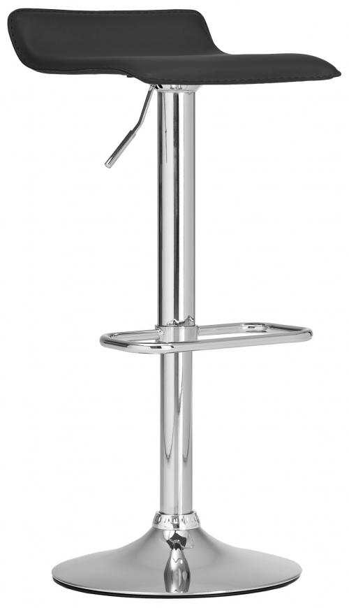 Barová židle Dyn - podnož chróm - Černá
