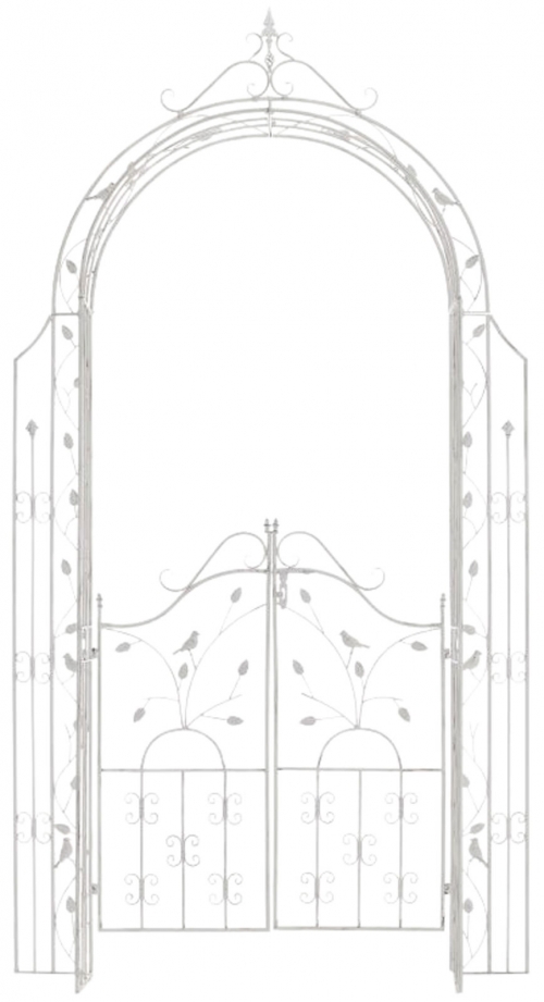 Pergola na popínavé rostliny GS22232 s brankou - Antik bílá