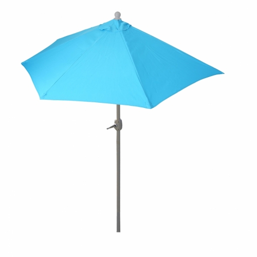Slunečník půlkruh Parla - polyester/hliník - 270cm tyrkysový bez stojanu