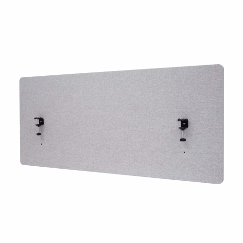 Akustický panel na stůl HWC-G75 - dvoustěnná látka/textil - 60x140 - šedá