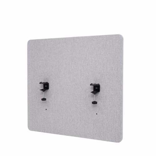 Akustický panel na stůl HWC-G75 - dvoustěnná látka/textil - 65x60 cm - šedá