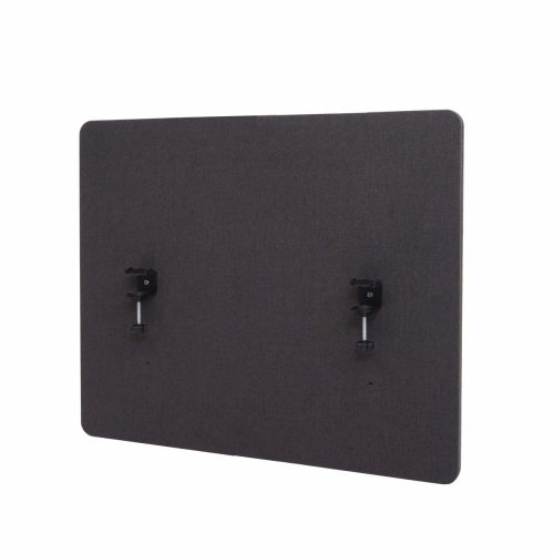 Akustický panel na stůl HWC-G75 - dvoustěnná látka/textil - 60x75cm - hnědo-šedá