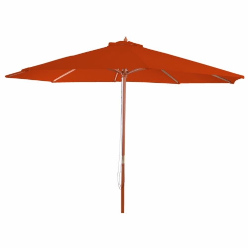 Slunečník Florida Ø 3m - polyester/dřevo - terakota