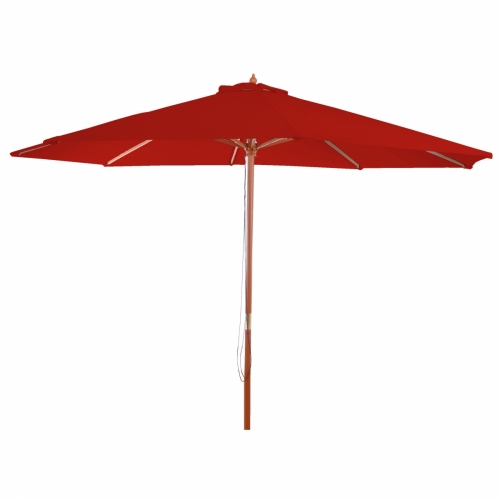 Slunečník Florida Ø 3m - polyester/dřevo - červený