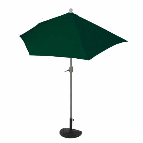 Slunečník půlkruh Parla - polyester/hliník - 270cm zelený se stojanem