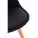 Židle Linares ~ látka, dřevěné nohy natura - Černá