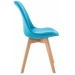 Židle Linares ~ látka, dřevěné nohy natura - Tyrkysová