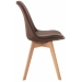 Židle Linares ~ látka, dřevěné nohy natura - Hnědá