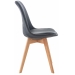 Židle Linares ~ látka, dřevěné nohy natura - Tmavě šedá