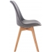 Židle Linares ~ látka, dřevěné nohy natura - Světle šedá