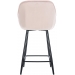 Barová židle Gibson ~ samet, kovové nohy černé - Růžová