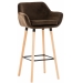 Barová židle Grant ~ samet, dřevěné nohy natura