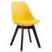 Židle Borne V2 ~ plast / koženka, dřevené nohy ořech
