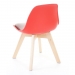 Dětská židle E81 (SET 2 ks) ~ plast, dřevěné nohy natura - Červená