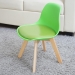 Dětská židle E81 (SET 2 ks) ~ plast, dřevěné nohy natura - Zelená
