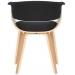 Židle Bruce látka, dřevěné nohy natura - Černá