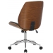 Kancelářská židle Mitch ~ koženka, dřevo, podnož chrom - Černá