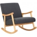 Houpací křeslo židle Morelia ~ látka, dřevěné nohy natura - Tmavě šedá