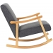 Houpací křeslo židle Morelia ~ látka, dřevěné nohy natura - Světle šedá
