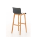 Barová židle Hoover plast, dřevené nohy natur