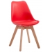 Židle Borne V2 plast / koženka, dřevené nohy natura
