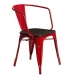 Kovová židle Paris s područkami a dřevěným sedákem, borovice kartáč