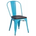 Kovová židle Paris s dřevěným sedákem, borovice kartáč