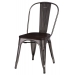 Kovová židle Paris s dřevěným sedákem, borovice kartáč