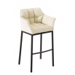 Barová židle Damas B4 ~ koženka, černý rám - Krémová