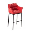 Barová židle Damas B4 ~ koženka, černý rám - Červená