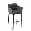 Barová židle Damas B4 ~ látka, černý rám - Titanovo šedá