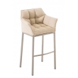 Barová židle Damas E4 ~ látka, nerezový rám - Krémová