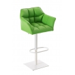 Barová židle Damas W1~ koženka, bílý rám - Zelená