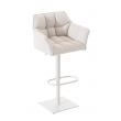Barová židle Damas W1 ~ látka, bílý rám - Bílá