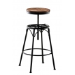 Industriální barová židle Beam, kov / dřevo - Černá