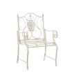 Kovová židle Punjab s područkami - Krémová antik