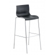 Barová židle Hoover ~ plast, kovové nohy chrom - Černá